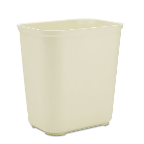 Fiberglass Wastebasket, 7 Gal, Fiberglass, Beige