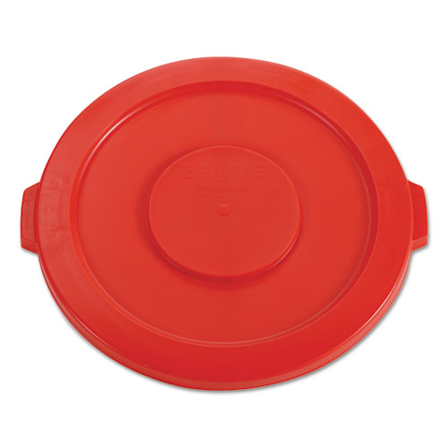 Brute Self-draining Flat Top Lids For 32 Gal Round Brute Containers, 22.25" Diameter, Red