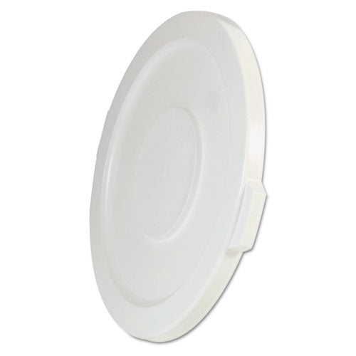 Brute Self-draining Flat Top Lids For 32 Gal Round Brute Containers, 22.25" Diameter, White