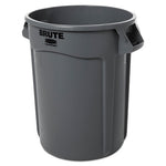 Load image into Gallery viewer, Vented Round Brute Container, 32 Gal, Plastic, Gray
