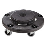 Load image into Gallery viewer, Brute Round Twist On/off Dolly, 250 Lb Capacity, 18&quot; Dia X 6.63&quot;h, Fits 20 To 55 Gallon Brute Containers, Black
