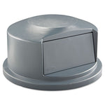 Load image into Gallery viewer, Round Brute Dome Top Receptacle, Push Door For 44 Gal Containers, 24.81&quot; Diameter X 12.63h, Gray

