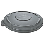 Load image into Gallery viewer, Brute Self-draining Flat Top Lids For 55 Gal Round Brute Containers, 26.75&quot; Diameter, Gray
