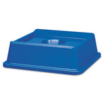 Load image into Gallery viewer, Untouchable Bottle And Can Recycling Top, Round Opening,  20.13w X 20.13d X 6.25h, Blue
