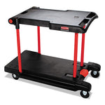 Load image into Gallery viewer, Convertible Utility Cart, Plastic, 2 Shelves, 400 Lb Capacity, 23.88&quot; X 45.13&quot; X 34.38&quot;, Black
