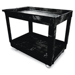 Load image into Gallery viewer, Service/utility Carts, Plastic, 2 Shelves, 500 Lb Capacity, 24&quot; X 40&quot; X 31.25&quot;, Black
