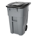 Load image into Gallery viewer, Square Brute Rollout Container, 50 Gal, Molded Plastic, Gray
