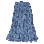 Load image into Gallery viewer, Cotton/synthetic Cut-end Blend Mop Head, 24 Oz, 1&quot; Band, Blue, 12/carton
