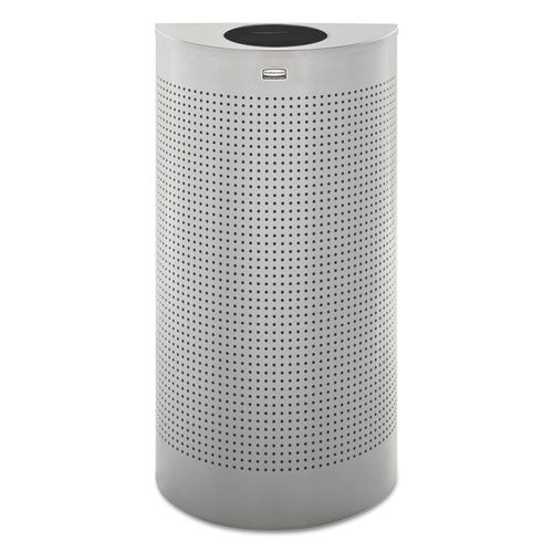 Designer Line Silhouettes Waste Receptacle, 12 Gal, Steel, Silver Metallic