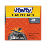 Load image into Gallery viewer, Easy Flaps Trash Bags, 30 Gal, 0.85 Mil, 30&quot; X 33&quot;, Black, 40 Bags/box, 6 Boxes/carton
