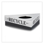 Load image into Gallery viewer, Trifecta Waste Receptacle Lid. Laser Cut &quot;recycle&quot; Inscription, 20w X 20d X 3h, Stainless Steel, Ships In 1-3 Business Days

