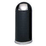 Load image into Gallery viewer, Dome Top Receptacle With Spring-loaded Door, 15 Gal, Steel, Black

