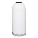 Load image into Gallery viewer, Open Top Dome Receptacle, 15 Gal, Steel, White, Ships In 1-3 Business Days
