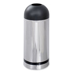Load image into Gallery viewer, Waste Receptacle, 15 Gal, Steel, Stainless Steel/black, Ships In 1-3 Business Days
