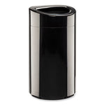 Load image into Gallery viewer, Open Top Oval Waste Receptacle, 14 Gal, Steel, Black, Ships In 1-3 Business Days
