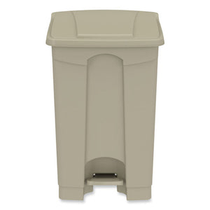 Plastic Step-on Receptacle, 12 Gal, Plastic, Tan, Ships In 1-3 Business Days