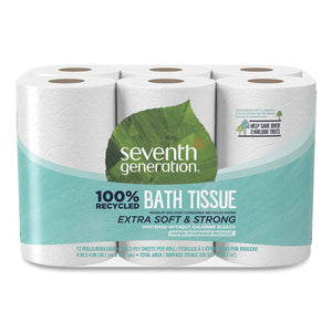 100% Recycled Bathroom Tissue, Septic Safe, 2-ply, White, 240 Sheets/roll, 12/pack