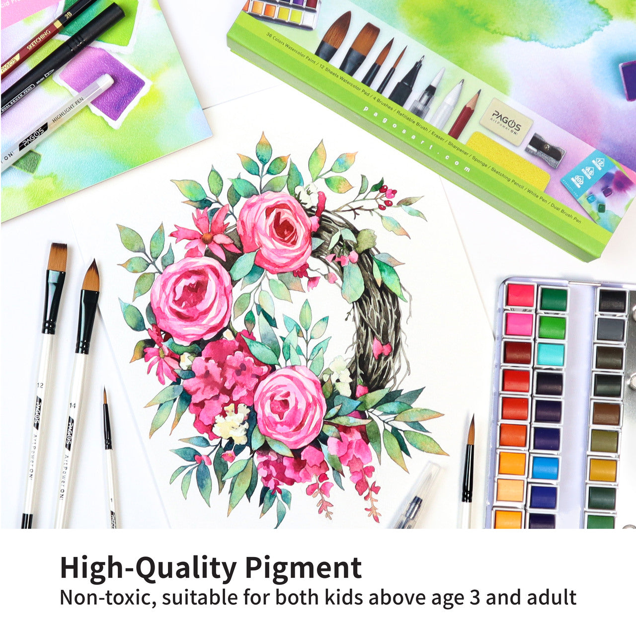 Pagos Artist Quality All-In-One Watercolor Set